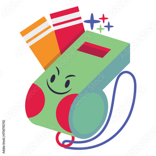Whistle Vector Illustration. Flat Minimal Design. Editable Illustration for Web, Mobile, Print