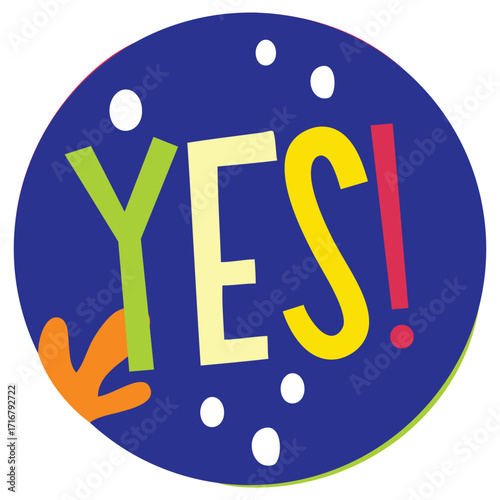 Yes Vector Illustration. Flat Minimal Design. Editable Illustration for Web, Mobile, Print
