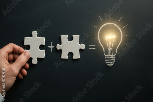 Puzzle pieces add up to bright idea on chalkboard
