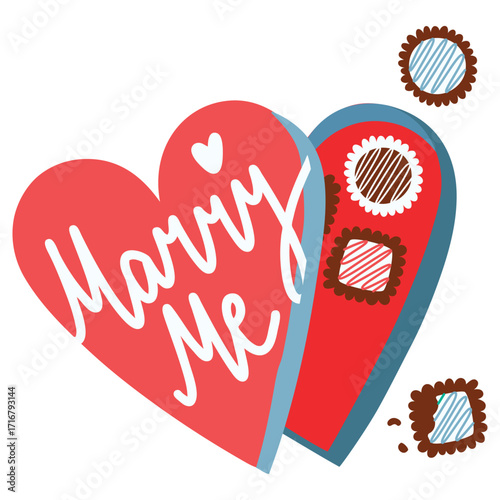 Marry Me Vector Illustration. Flat Minimal Design. Editable Illustration for Web, Mobile, Print