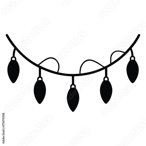 christmas lights string vector icon