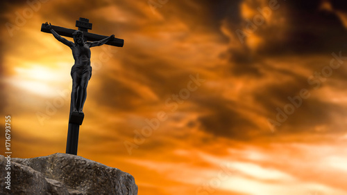 Foto The Jesus and cross for religion or  christianity concept 3d Rendering