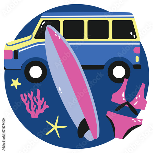 Water Sport Vector Illustration. Flat Minimal Design. Editable Illustration for Web, Mobile, Print