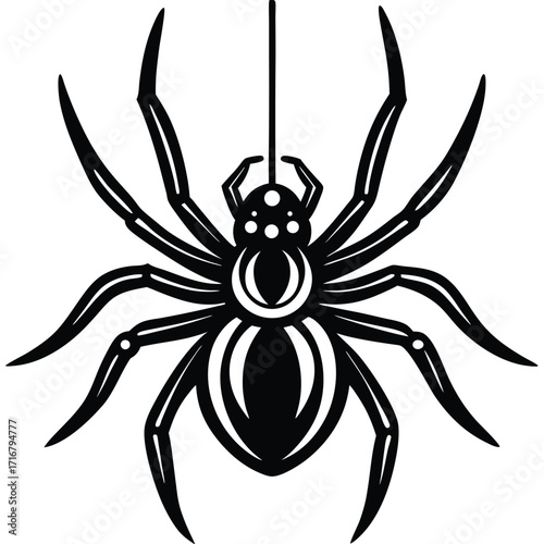hanging spider vector icon