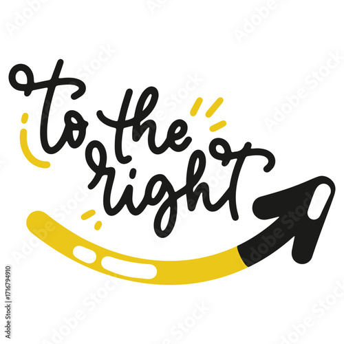 To The Right Vector Illustration. Flat Minimal Design. Editable Illustration for Web, Mobile, Print