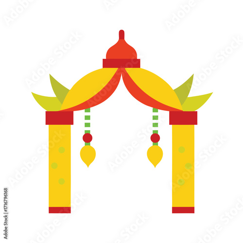 Banana Tree Gate Decorated with Toran and Tradition  