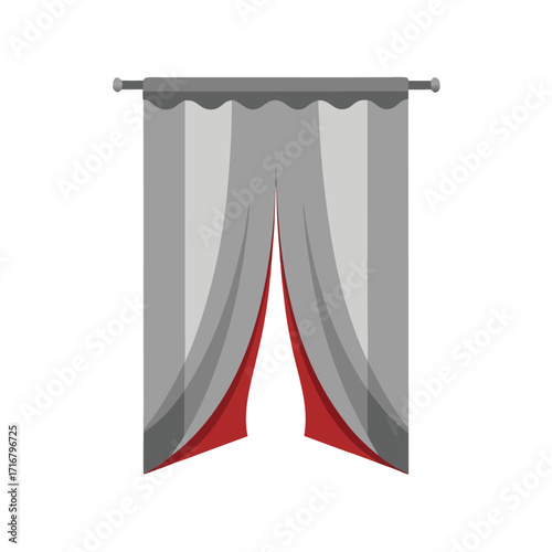 Curtain Mockup with Metallic Sheen Fabric Design  