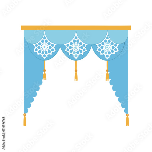 Decorative Lace Curtain Mockup with Delicate Texture  