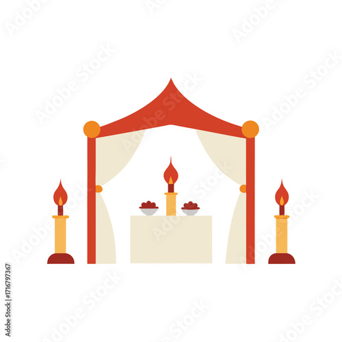 Wedding Hall Mockup with Romantic Candlelight Setting  
