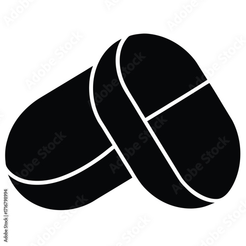 two tablets overlapping   generic meds  vector ico