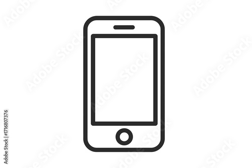 Smartphone line icon. Mobile phone vector illustration. Simple linear symbol for a digital device. Outline graphic for communication technology concept. Modern and minimal.