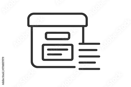 Archive box icon for document storage and data management. Vector illustration of a file cabinet for organizing records. Office symbol for business information and repository.