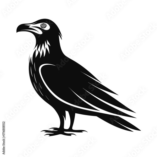 Bold silhouette of a large seabird standing