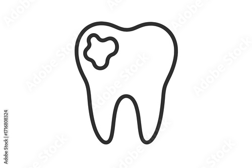 Tooth washing outline icon for dental care, oral hygiene, healthy teeth concept, dental apps, adverts, cards, vector cartoon illustration with transparent background, clean tooth symbol