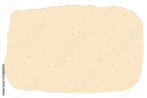 Ecru grain paper texture with torn edges. Vintage textured background with dots, speckles, and flecks. Natural cream craft paper for repeating wallpaper or grunge surface.