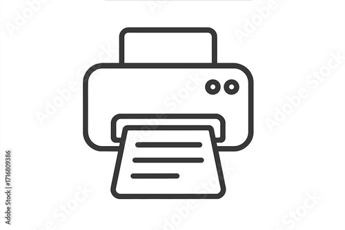 Printer line icon. Print symbol. Office equipment vector illustration for printing documents. Copy, scan, fax machine concept. Pictogram for business, web, app, UI, UX design.