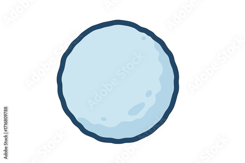 Snowball vector icon flat style, cartoon snow ball illustration with transparent background, winter season snow sphere symbol, cold weather element design, isolated graphic