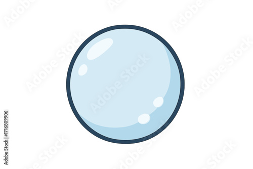 Soap bubble vector icon. Cartoon transparent shiny sphere. Blue aqua ball illustration. Water, air, liquid, foam, suds concept. Clean, fresh, wash design element graphic.