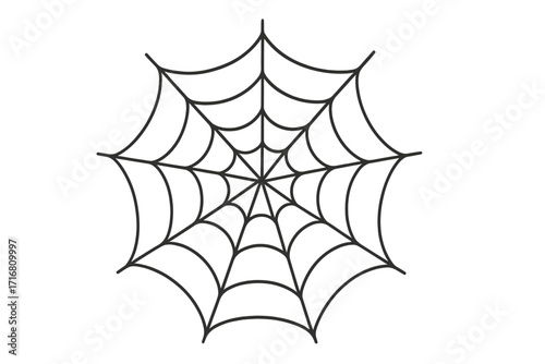 Spiderweb icon flat design, cobweb symbol vector cartoon illustration with transparent background, Halloween spooky texture, insect trap, web decoration element