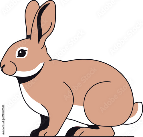 The image shows a digitally rendered illustration of a brown rabbit. 