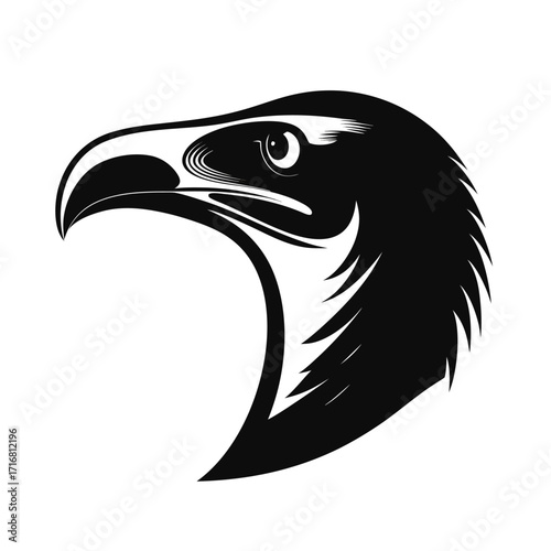 Giant flightless bird head silhouette for advertising