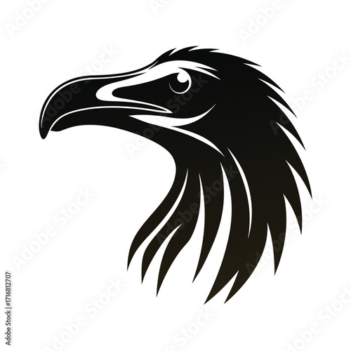 Giant flightless bird head silhouette graphic design