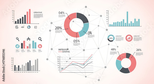 Business Background art of collection of infographic chart and graph element