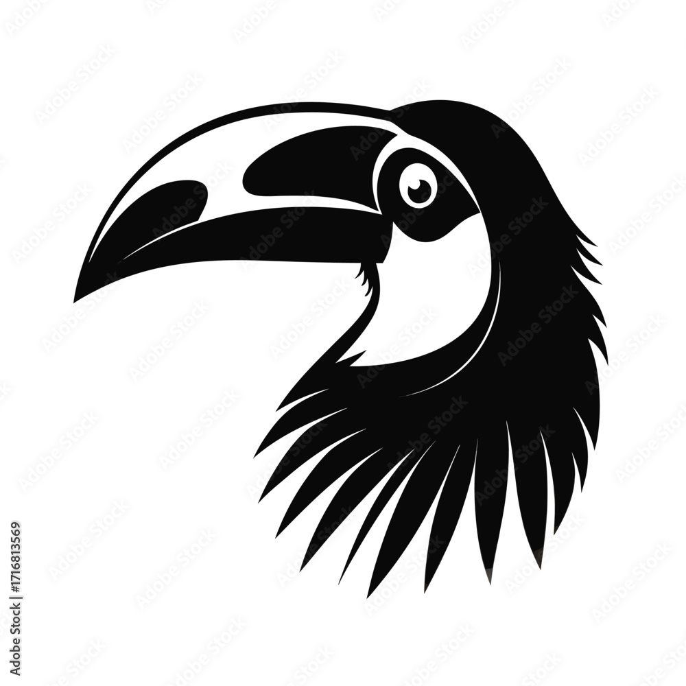 Obraz premium Majestic hornbill head silhouette for advertising and banners