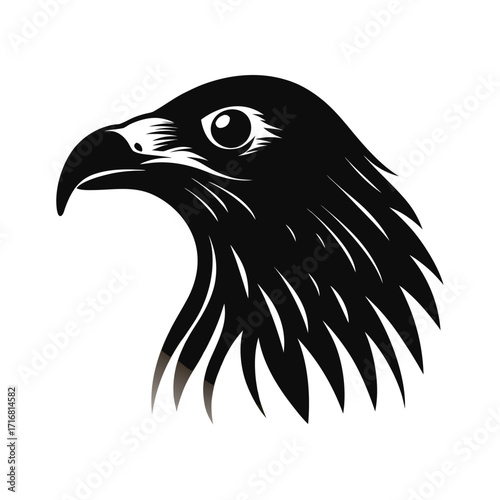 Medium sized flightless bird head silhouette for banners and advertisements