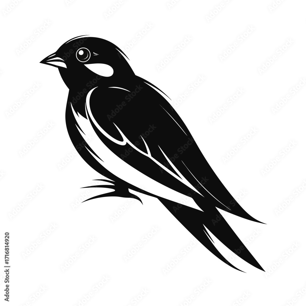 Fototapeta premium Elegant goldfinch silhouette perched gracefully