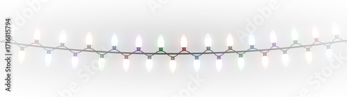 Festive garlands and glowing bulbs shine with bright holiday energy.