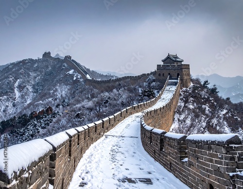 Wallpaper Mural Majestic snowy Great Wall Torontodigital.ca