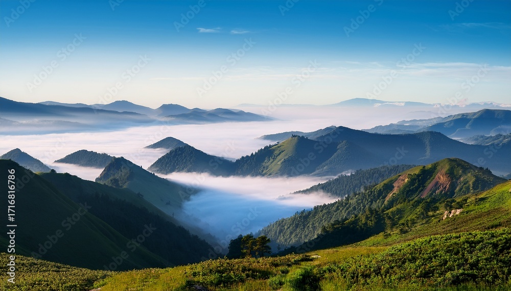 Fototapeta premium Mountain Landscape With Fog