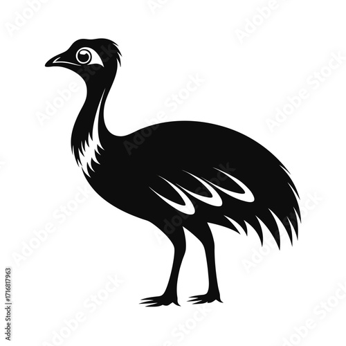 Elegant large flightless bird standing proudly illustration
