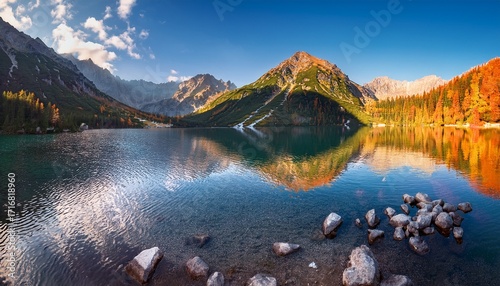 Tatra Mountains Morskie Oko Lake Fall Morning Poland