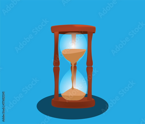 Hourglass with sand flowing, representing time passing concept