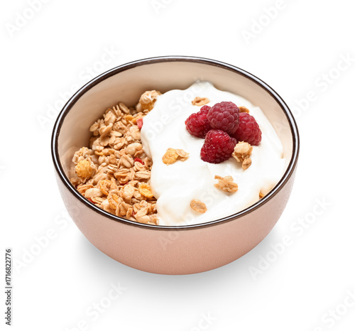 Bowl of tasty granola with ...