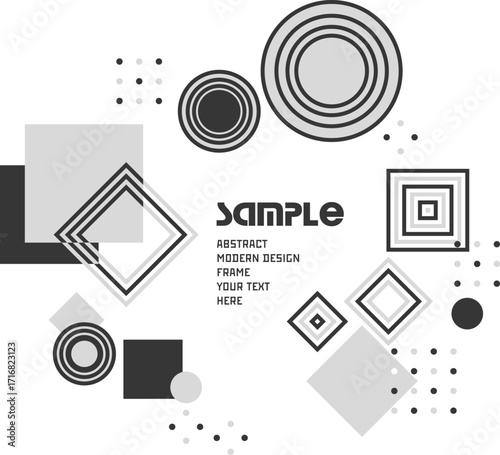 Contemporary Abstract Modern Design Frames - Minimal Geometric Background Templates (Black and White)