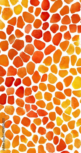 Orange Giraffe Print Watercolor Texture Background