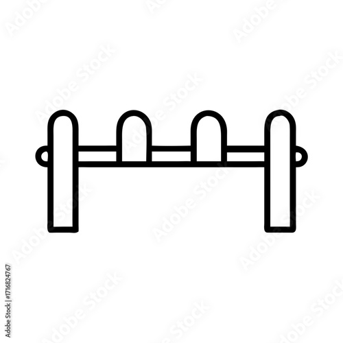 Simple line drawing of a fence in minimalist style  