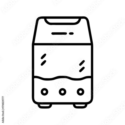Water dispenser with visible tank and three dispensing buttons  