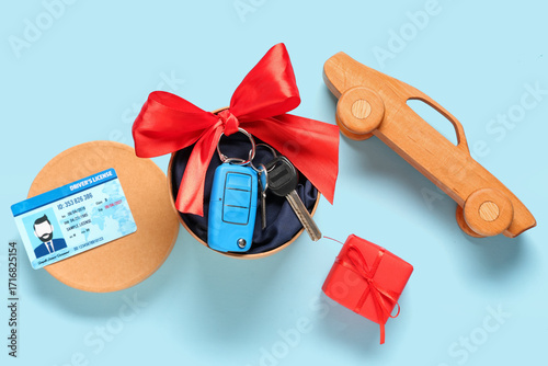 Gift box with keys of new c...