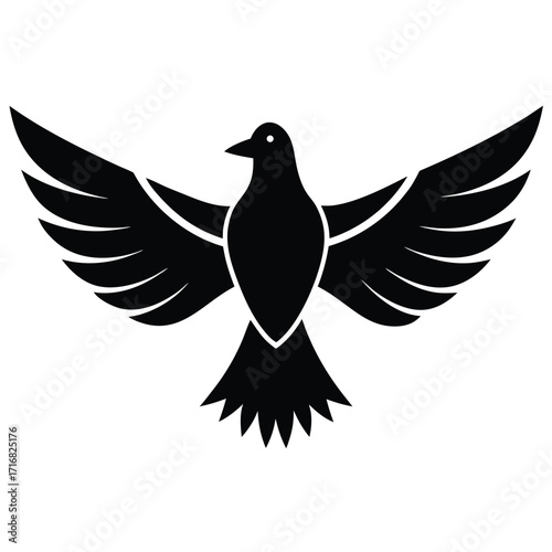 tia bird with spread wings   top down wingspan vec
