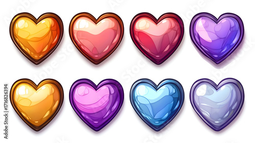 Colorful heart shapes collection
