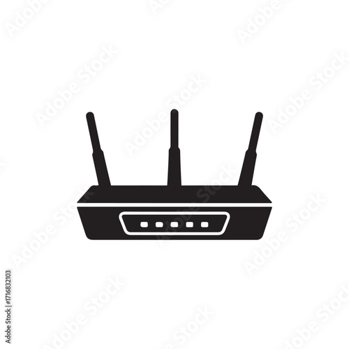 Simple WiFi router icon, modern wireless internet device symbol for network and connectivity design.
