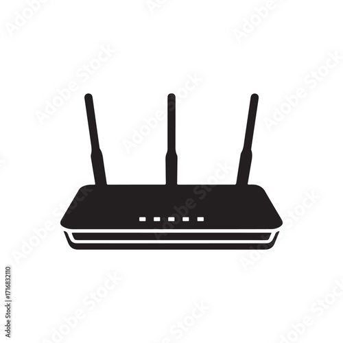 Simple WiFi router icon, modern wireless internet device symbol for network and connectivity design.