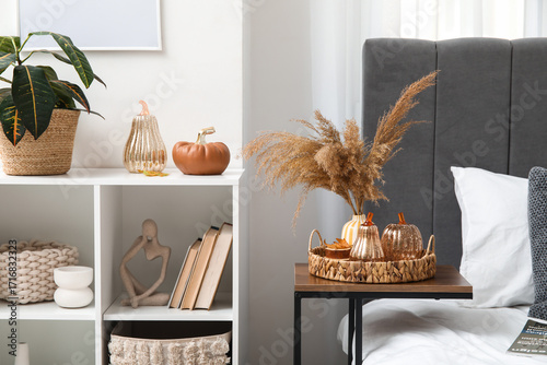 Vase with pampas grass and ...
