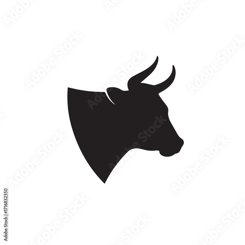 Ox Head Icon – Strong Bull Face Vector Illustration