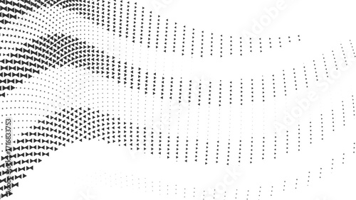 Minimal dotted halftone wave abstract monochrome retro background texture for posters flyers comics and digital design use