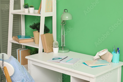 Workplace with school stati...